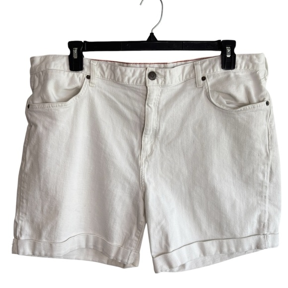 Eddie Bauer White Denim Boyfriend Shorts Plus Size 18 Stretch Denim Bermuda
